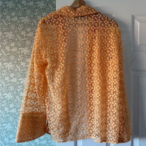 Floral Lace Top and Skirt Set in OrangeYellow - Picture 4 of 7